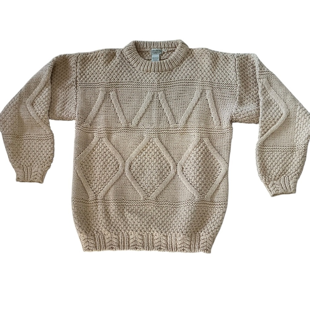 Vintage 80s banana republic chunky knit women’s sweater beige size M